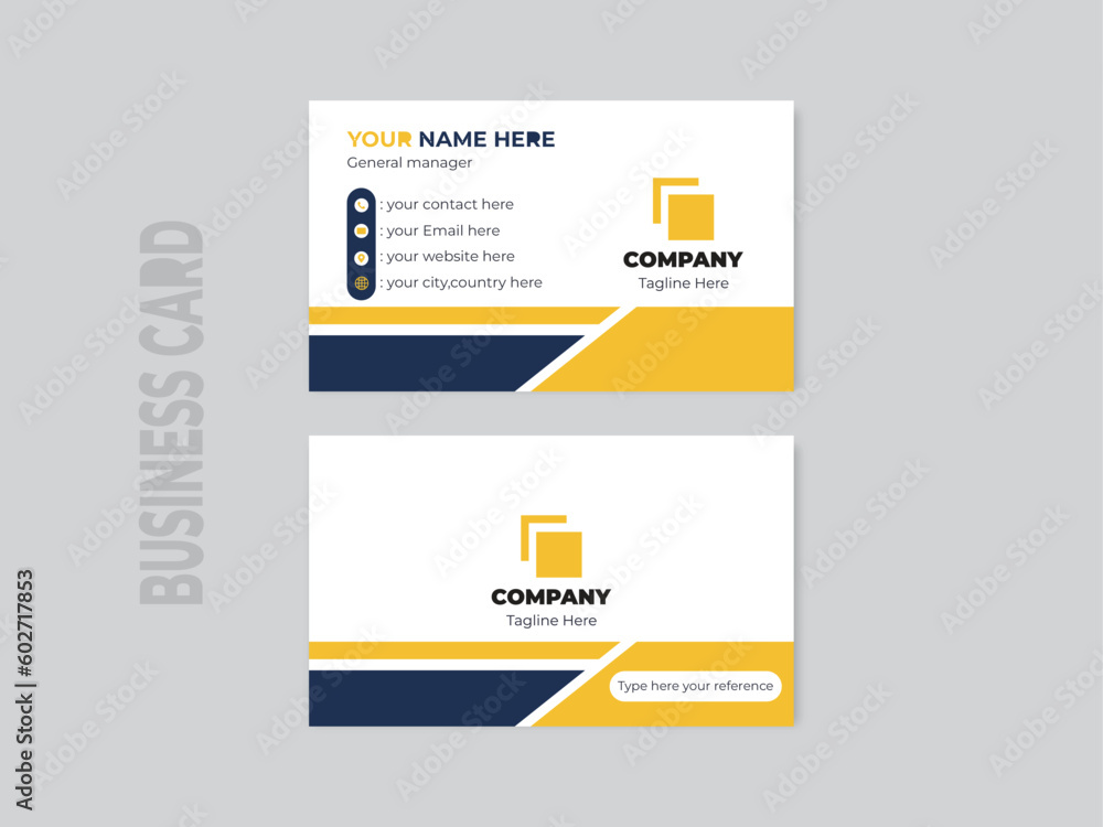 design busimness card template yelolow and black color.this is creative design
