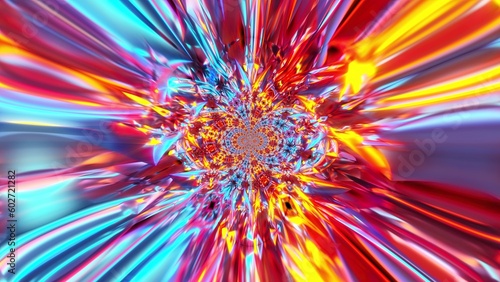 Fototapeta Naklejka Na Ścianę i Meble -  Colorful kaleida tunnel