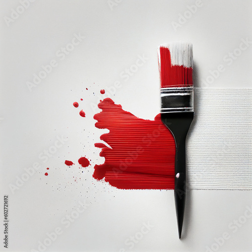 red brush in a clean background paint painted