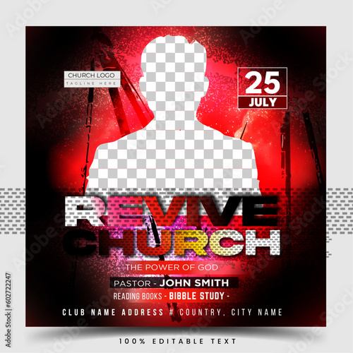 church conference flyer social media post web banner template
