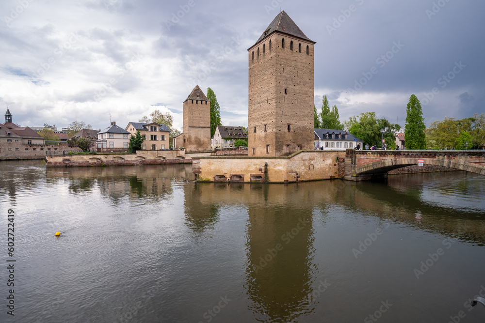 Ponts Couverts bridge view in Strasbourg