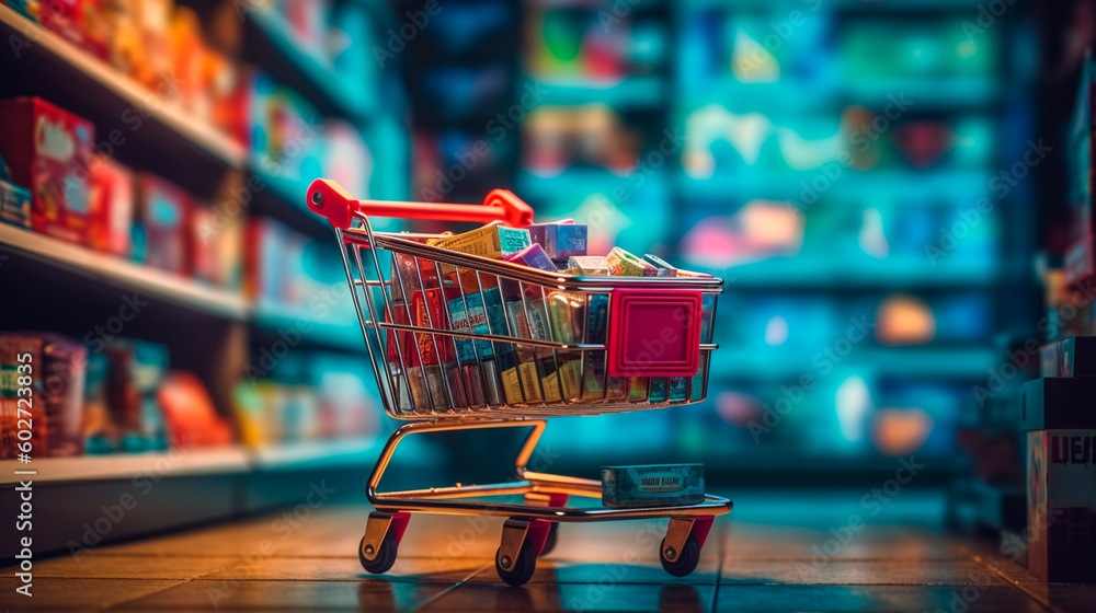 Online Shopping: Items Filled in a Virtual Shopping Cart. Generative AI. Online Shopping: Items Filled in a Virtual Shopping Cart. Generative AI.