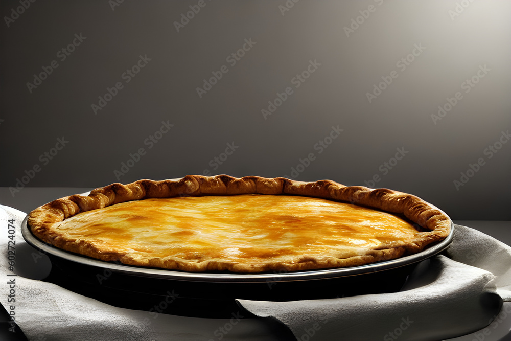 Mince and cheese pie on a black background Mince and cheese pie on a black background