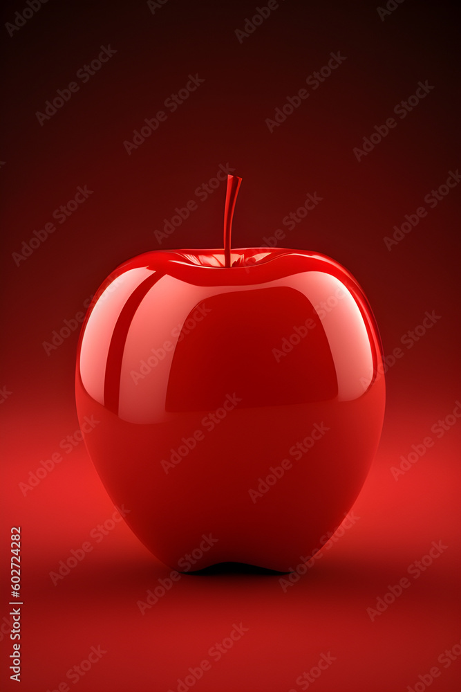 Obraz premium Glass red apple