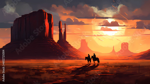 Illustration of a beautiful view of the canyon  USA
