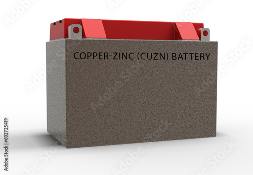 Copper-Zinc (CuZn) Battery CuZn battery is a type of primary battery that uses copper and zinc as electrodes. It is commonly used in low-drain  photo