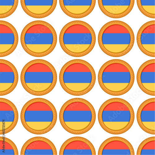 Free Download Pattern cookie with flag country Armenia in tasty biscuit - GFXLoad