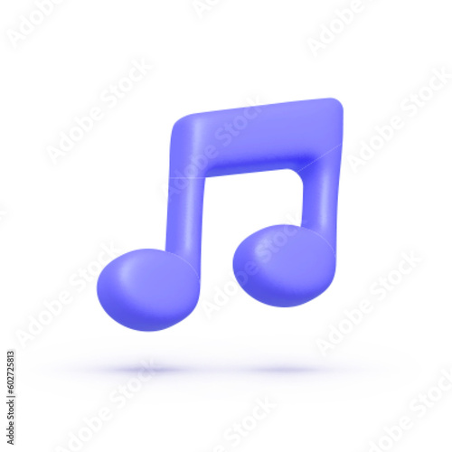 Abstract music 3d for decoration design. Music note. Vector illustration