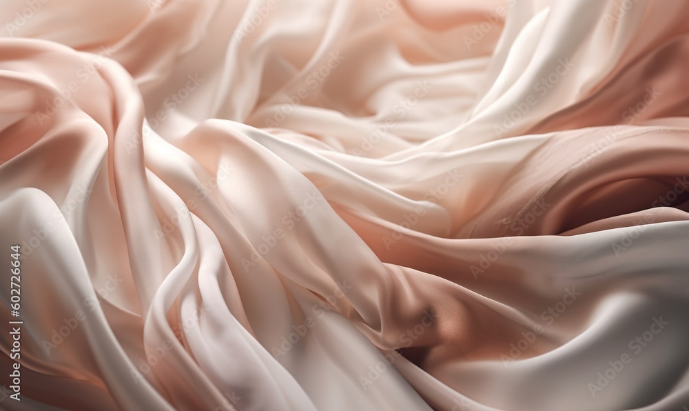 Fototapeta premium a close up of a white and pink fabric with a blurry background. generative ai