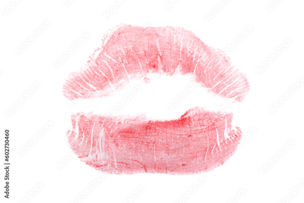 Kiss print with red lipstick isolated on white Kiss print with red lipstick isolated on white