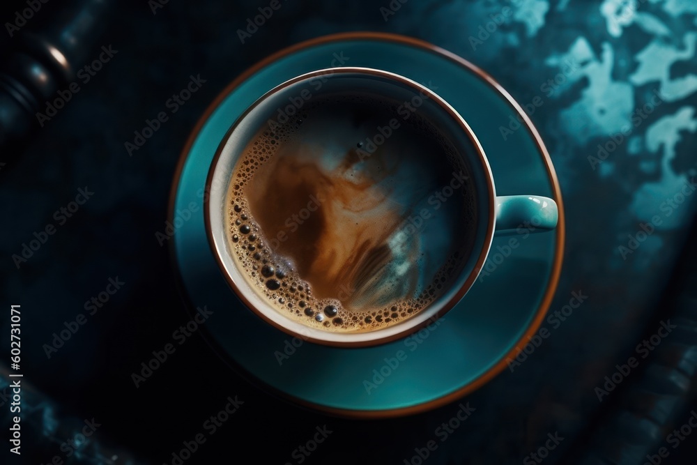  black coffee hot on the table with Ai Generated