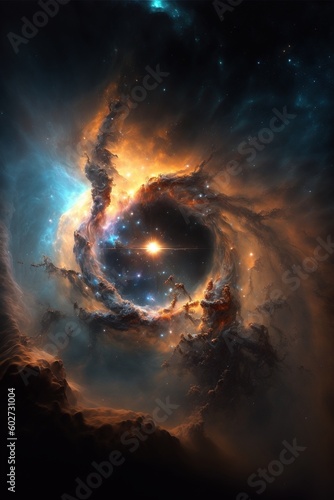 Obraz na plátně The space exploration of the stars through the eyes of Jammy Webb with Generativ