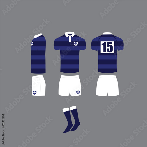 old school blue rugby jersey