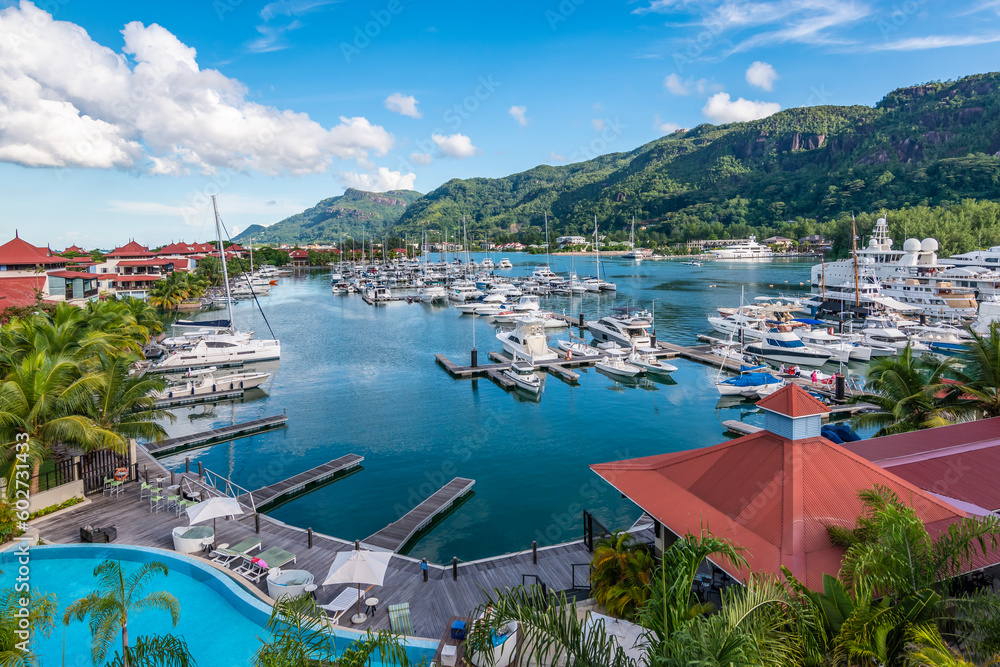 Eden Island yacht marina, Mahe, Seychelles.