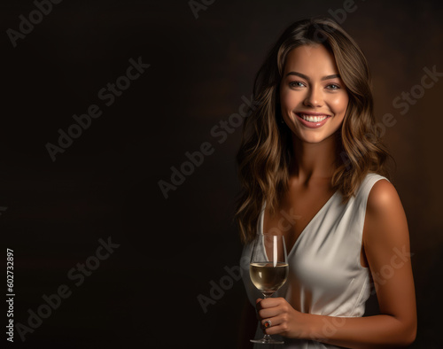 woman with glass of wine