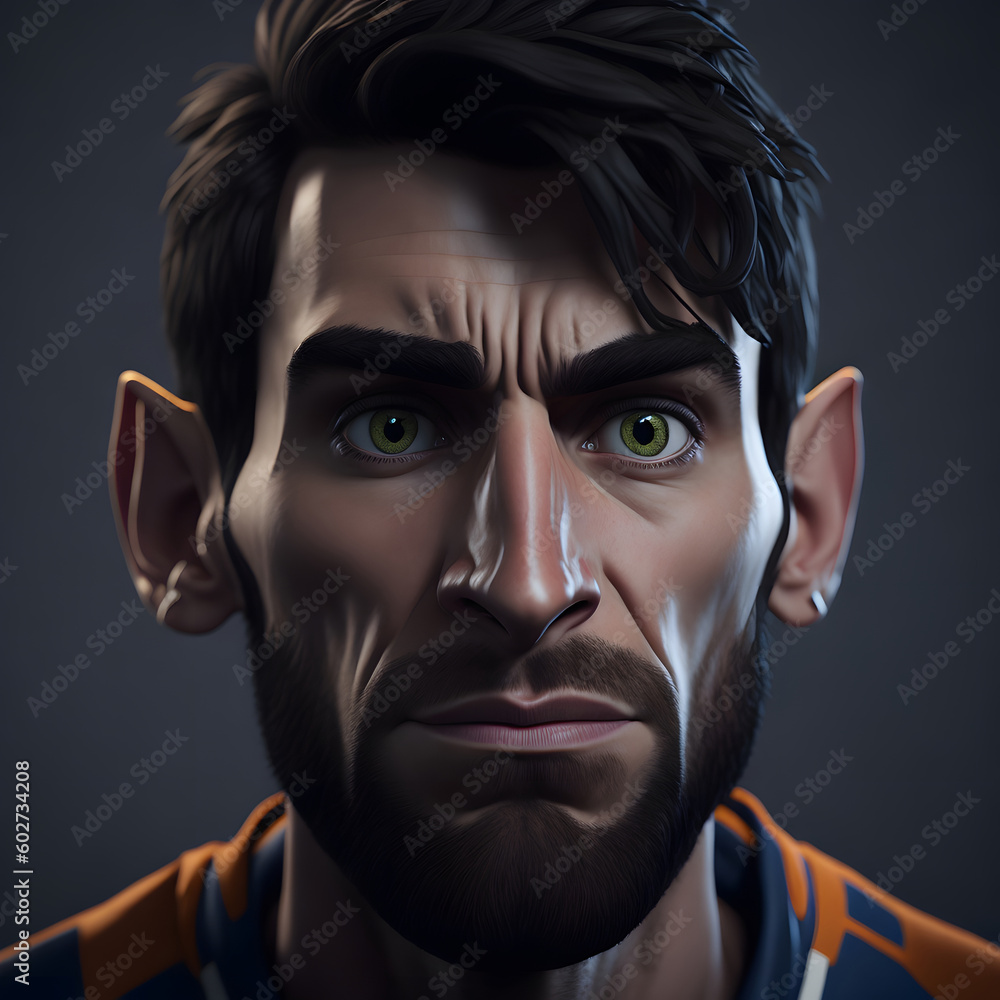 3D Caricature portrait. Generated AI 3D Caricature portrait. Generated AI