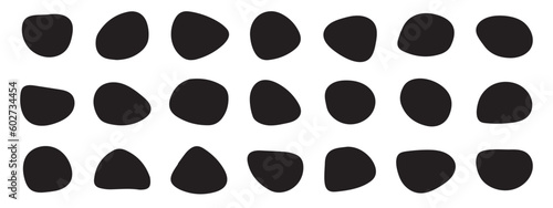 Blob shape organic. Abstract liquid irregular black blotch shapes. Vector illustration