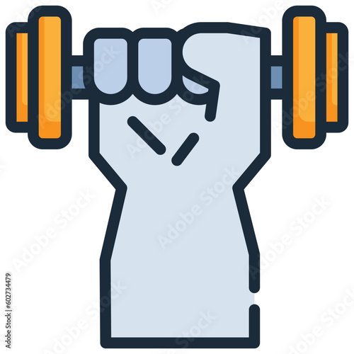 weight hand muscle dumbbell exercise fitness icon filled outline