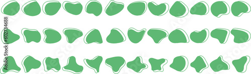 Blob organic set. Liquid irregular blotch shapes. Organic amoeba blob abstract elements