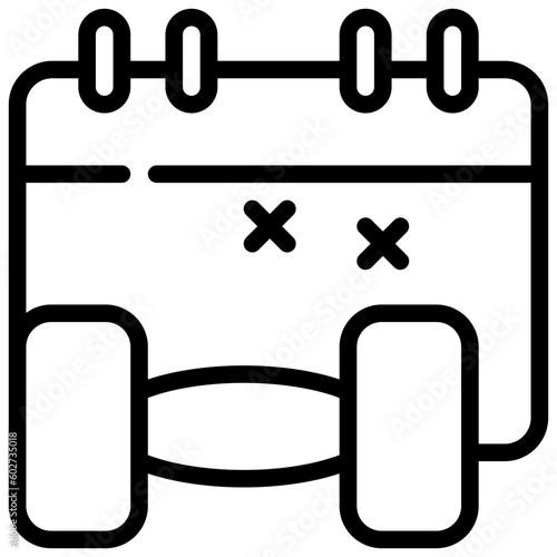 calendar date dumbbell exercise fitness icon simple line