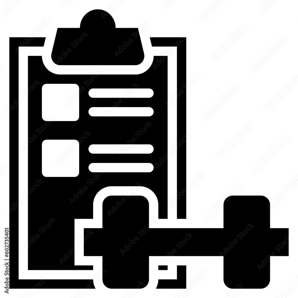 check list exercise fitness dumbbell icon solid glyph check list exercise fitness dumbbell icon solid glyph