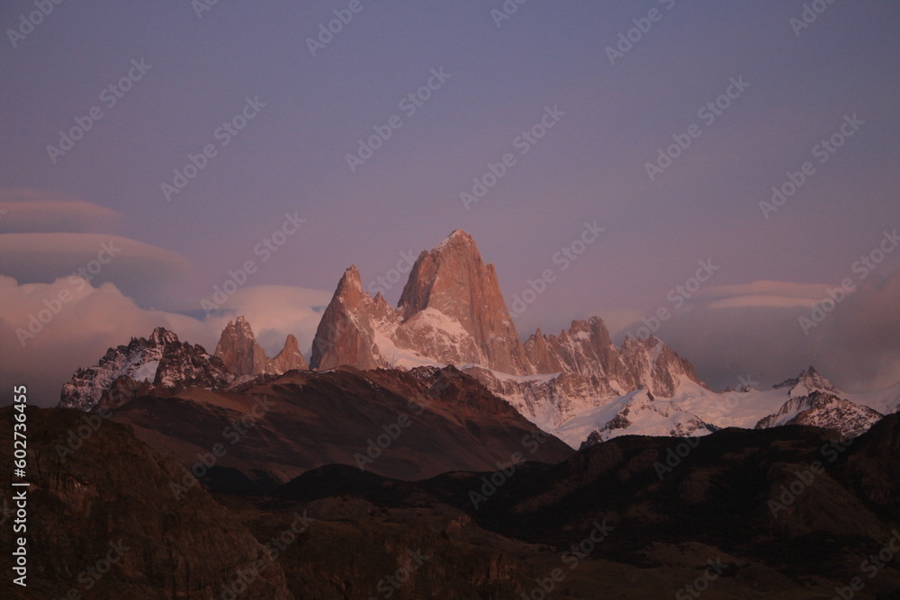Sunrise at Mount Fitz Roy in Argentinian Patagonia
