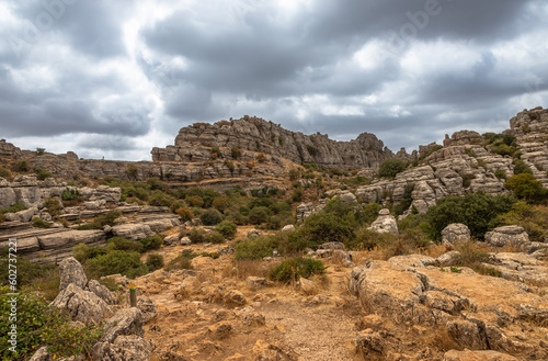 Beautifull exposure of the "El Torcal de Antequera", wich is known for its unusual landforms, and is regarded as one of the most impressive karst landscapes in Europe located in Sierra del Torcal, Ant