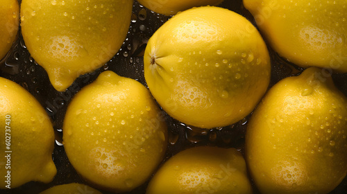 lemons with water drops on them, generative ai