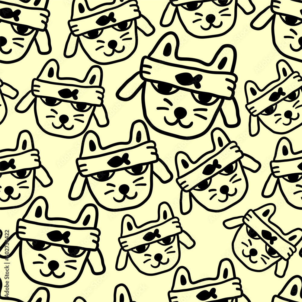 linear black and white pattern with animals in vector.pattern with cats in doodle style for design.isolated pattern.Collection of patterns with cats. linear black and white pattern with animals in vector.pattern with cats in doodle style for design.isolated pattern.Collection of patterns with cats.