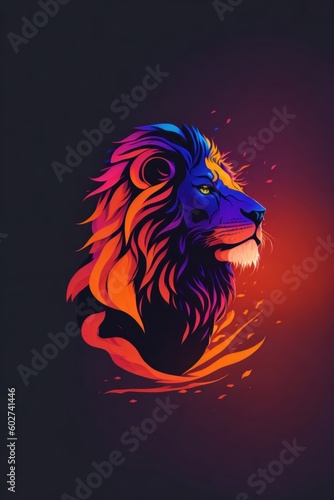 Stylized illustration of a lion