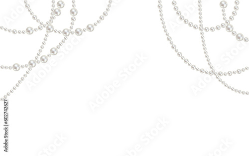 Pearls. Beads. Jewelry. Beautiful vector background. Vector illustration of a garland of pearls.