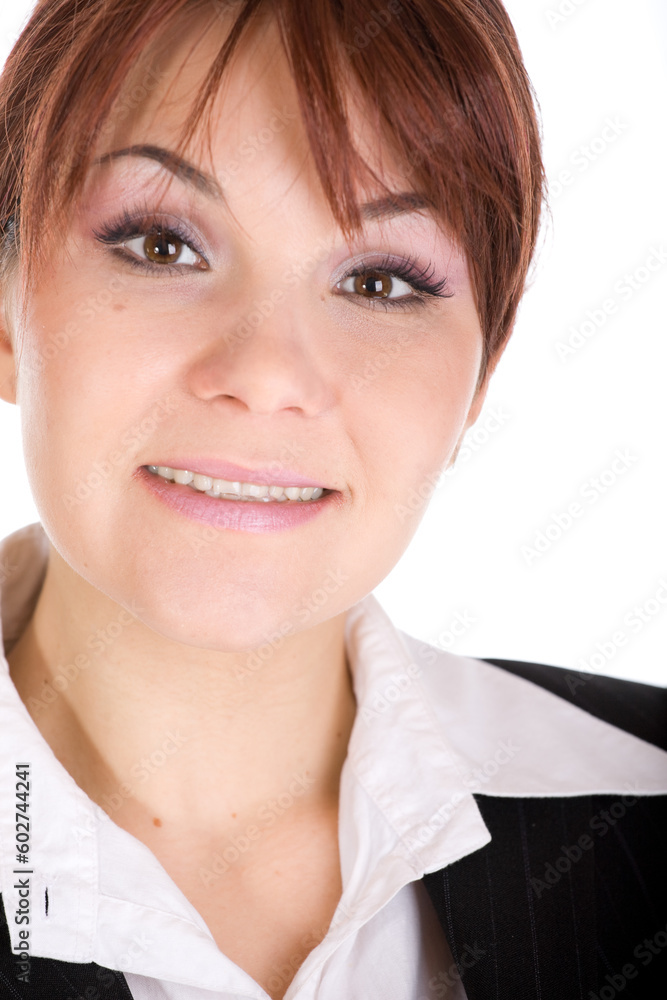 attractive businesswoman over white background attractive businesswoman over white background