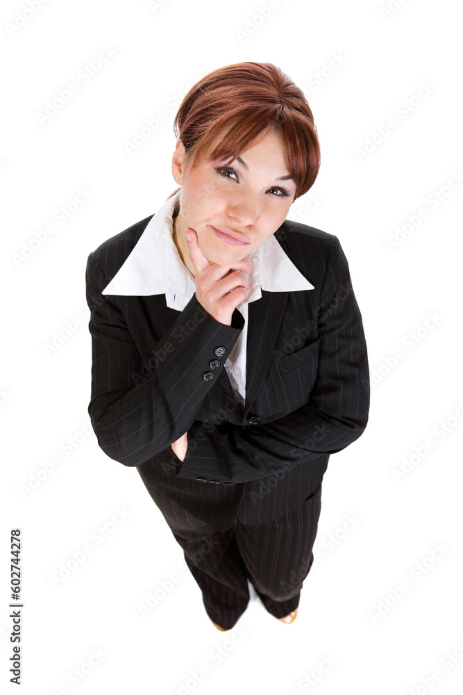 attractive businesswoman over white background attractive businesswoman over white background