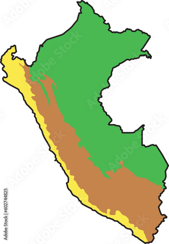 Mapa político y  geográfico del peru