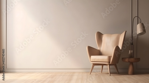 Minimalist Interior of modern living room 3D rendering  generative ai