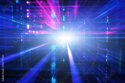Shine light rays concept metaverse cyberspace background.