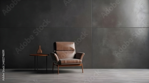 Minimalist Interior of modern living room 3D rendering, generative ai