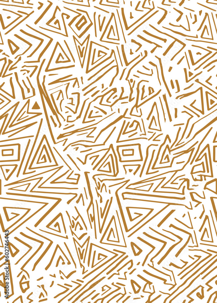 Diagonal ikat stripes. Zigzag pattern seamless. Geometric chevron abstract illustration, wallpaper. Tribal ethnic vector texture. Aztec style. Folk embroidery. Indian, Scandinavian, African rug, tile