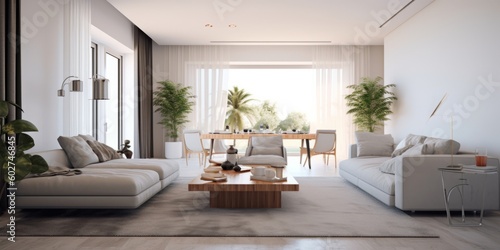 Contemporary Stylish Living Room Design AI Generated Generative AI © ArquitecAi