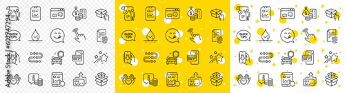Outline Car secure, Download app and Report document line icons pack for web with Internet report, Money, Browser window line icon. Manual doc, Info, Online shopping pictogram icon. Vector