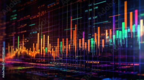 Digital graph charts in stock trade market in vibrant colors © Andrus Ciprian