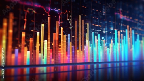 Digital graph charts in stock trade market in vibrant colors © Andrus Ciprian