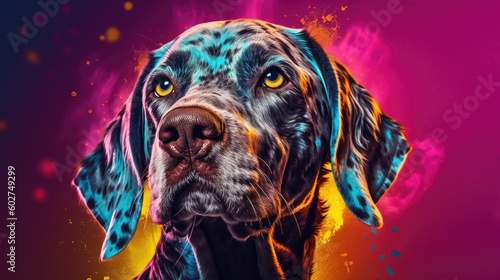 dog in vibrant colors