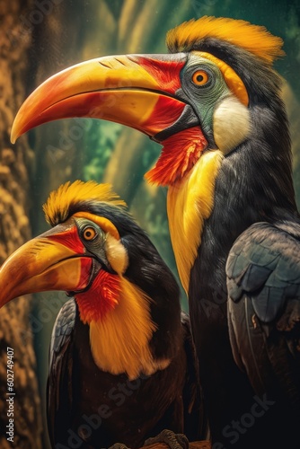 Hornbills bird in vibrant colors © Andrus Ciprian