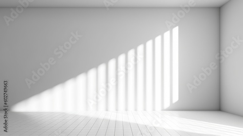 Minimalist light background with shadow on a white wall