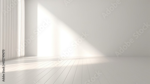 Minimalist light background with shadow on a white wall