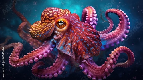 red octopus vivid colors
