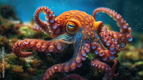 red octopus vivid colors