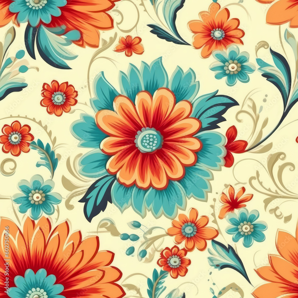 vintage, retro seamless floral pattern