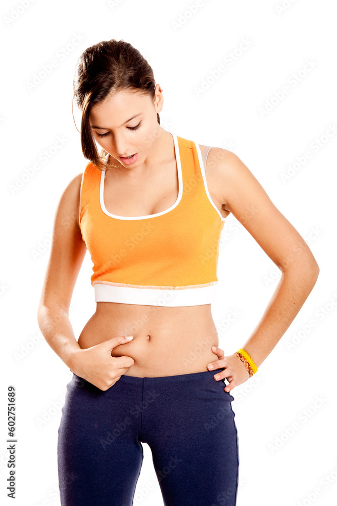 Portrait of a beautiful teenage girl showing her belly Portrait of a beautiful teenage girl showing her belly